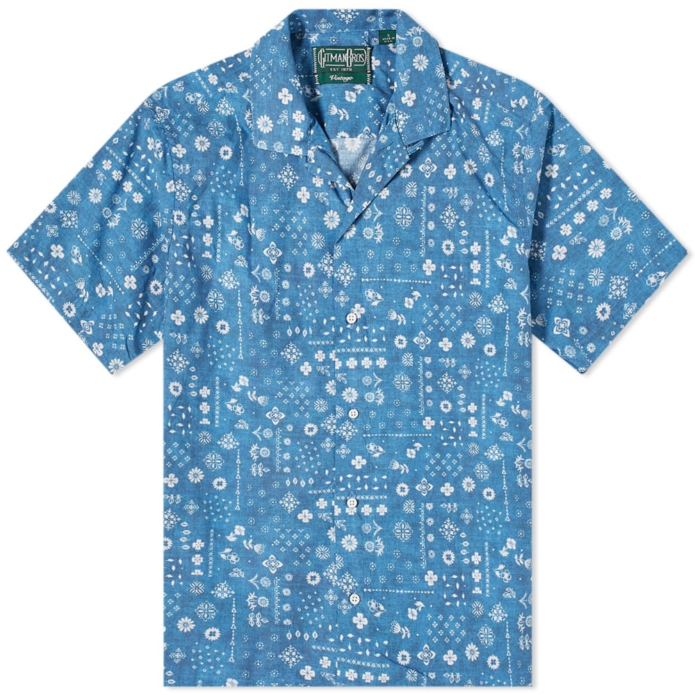Gitman Vintage Short Sleeve Camp Collar Bandana Shirt - 1