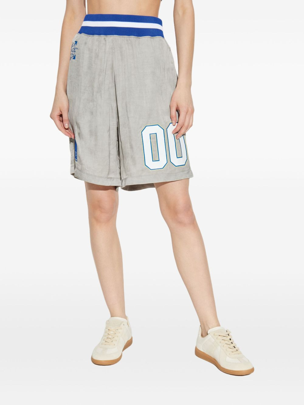 number-print shorts - 2