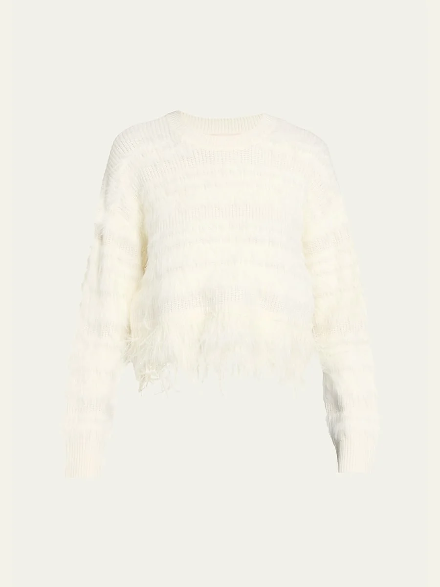 Vivi Feathered Crewneck Sweater - 1