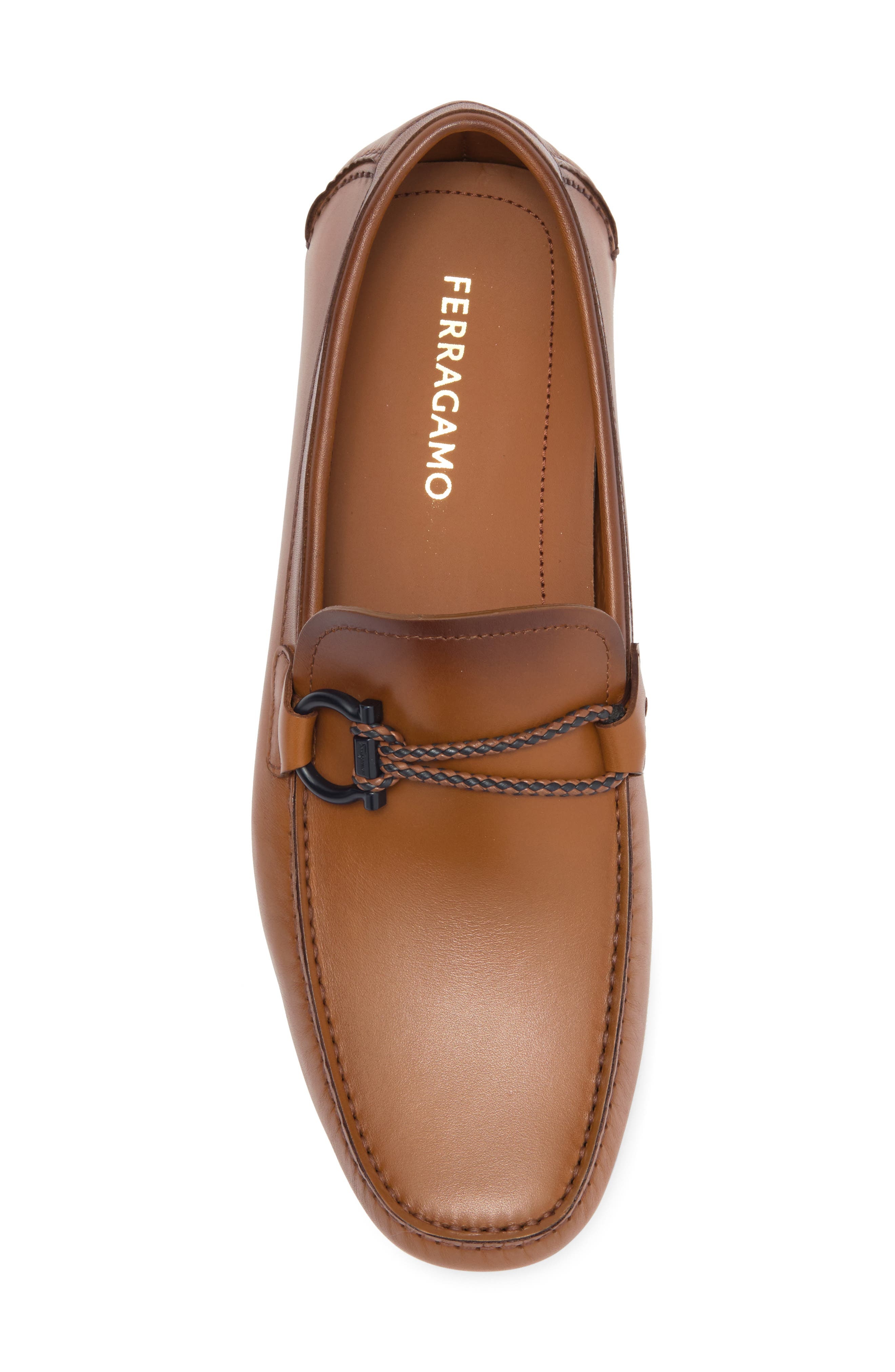 FERRAGAMO Front 4 Driving Shoe in Naturale Navy Caramello at Nordstrom - 4