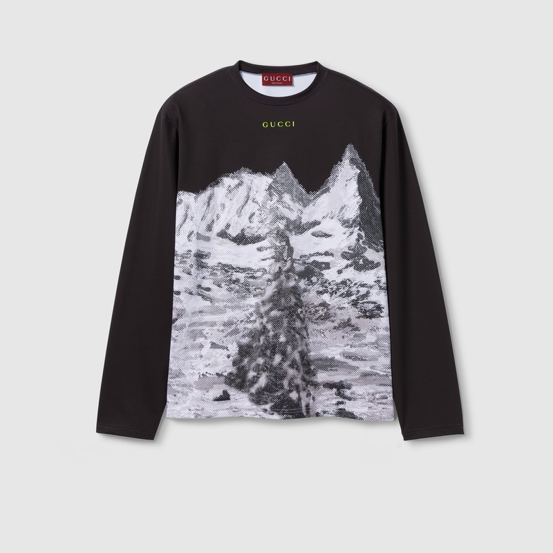 Printed technical cotton jersey T-shirt 1
