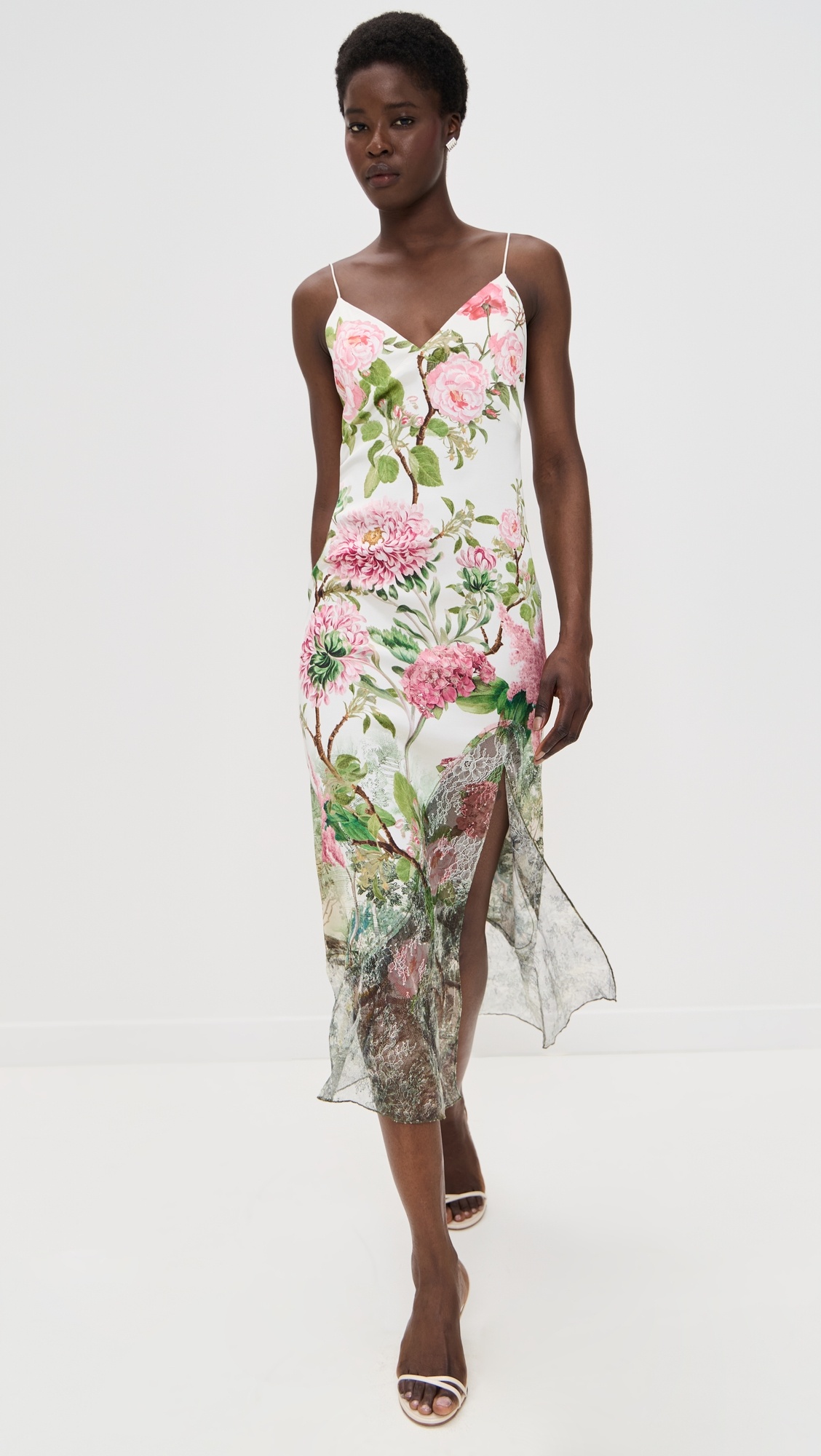 Julietta Cutaway Lace Slip Dress - 4