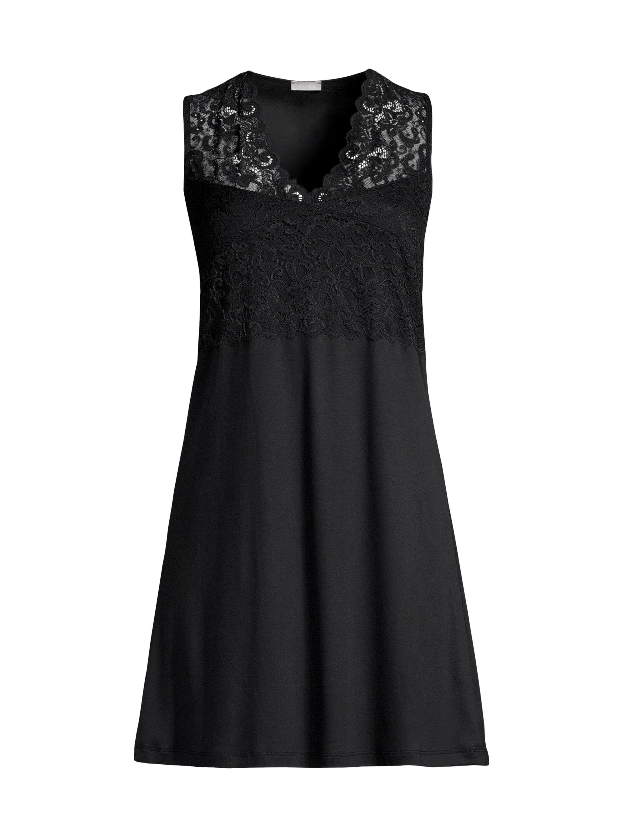 Women's Moments Lace Tank Night Gown - Black - 1