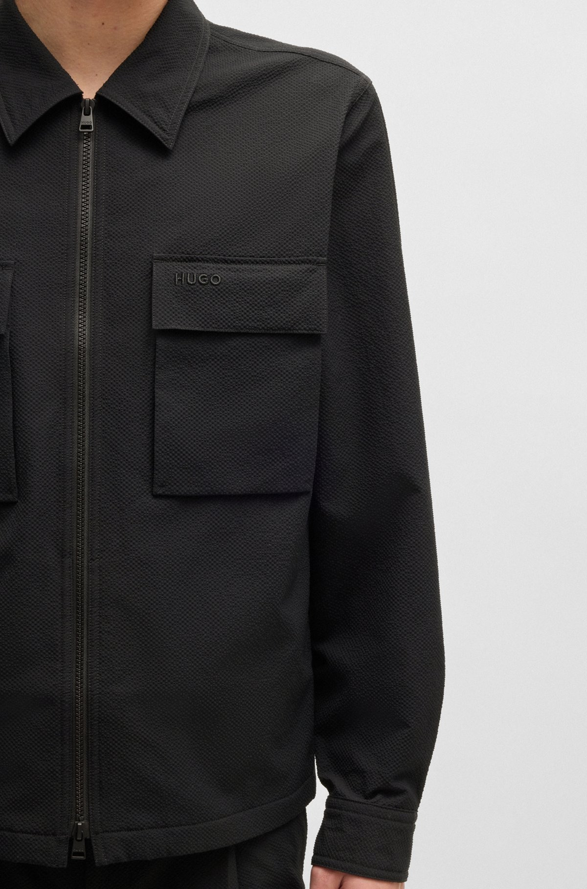 OVERSIZE-FIT OVERSHIRT IN WATER-REPELLENT SEERSUCKER - 6