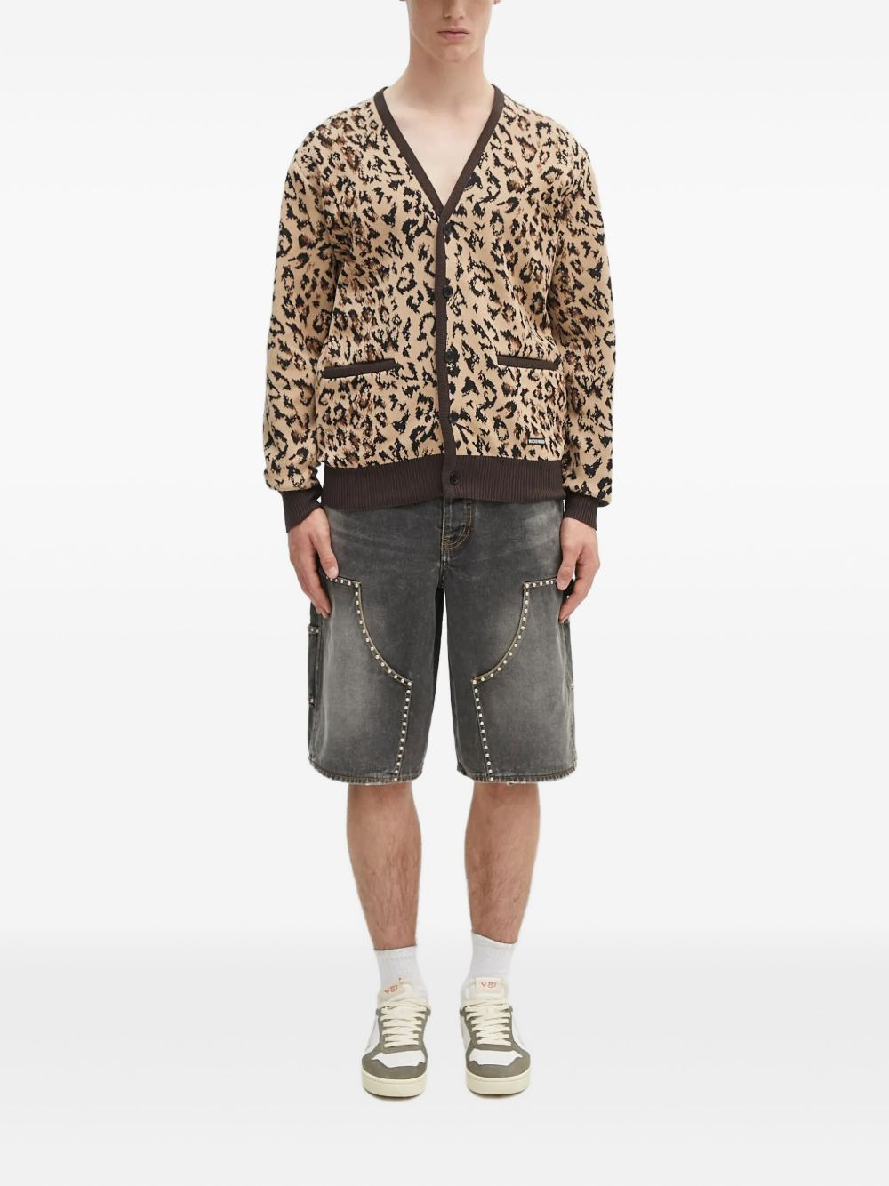 leopard-print buttoned cardigan - 2