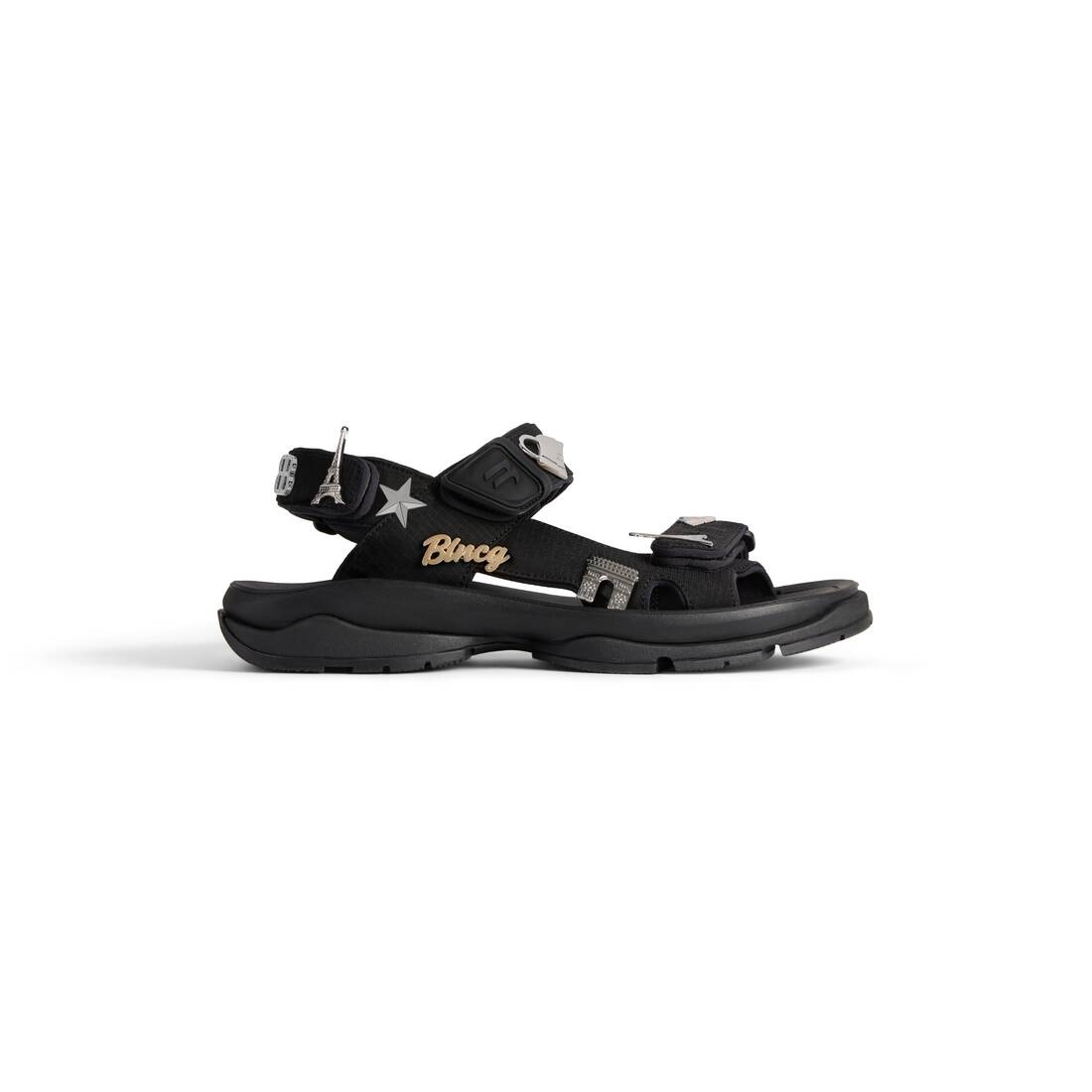 Women's Tourist Sandal With Pins in Black - 1
