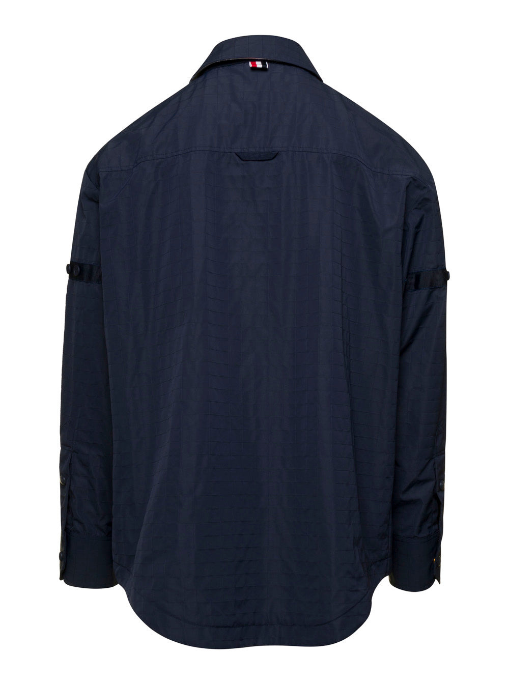 Thom Browne Men Oversized Blue Shirt With Patch Pockets In Polyamide Blend Man - 2