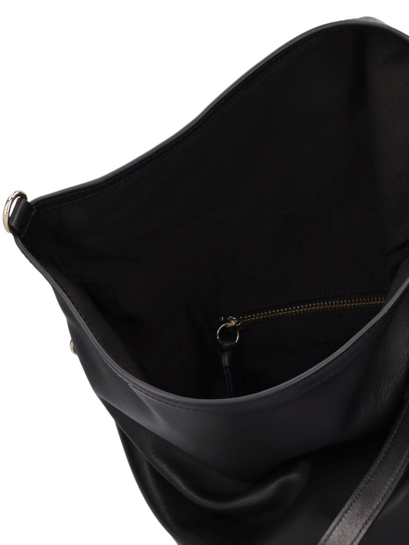 Flat leather crossbody bag - 5