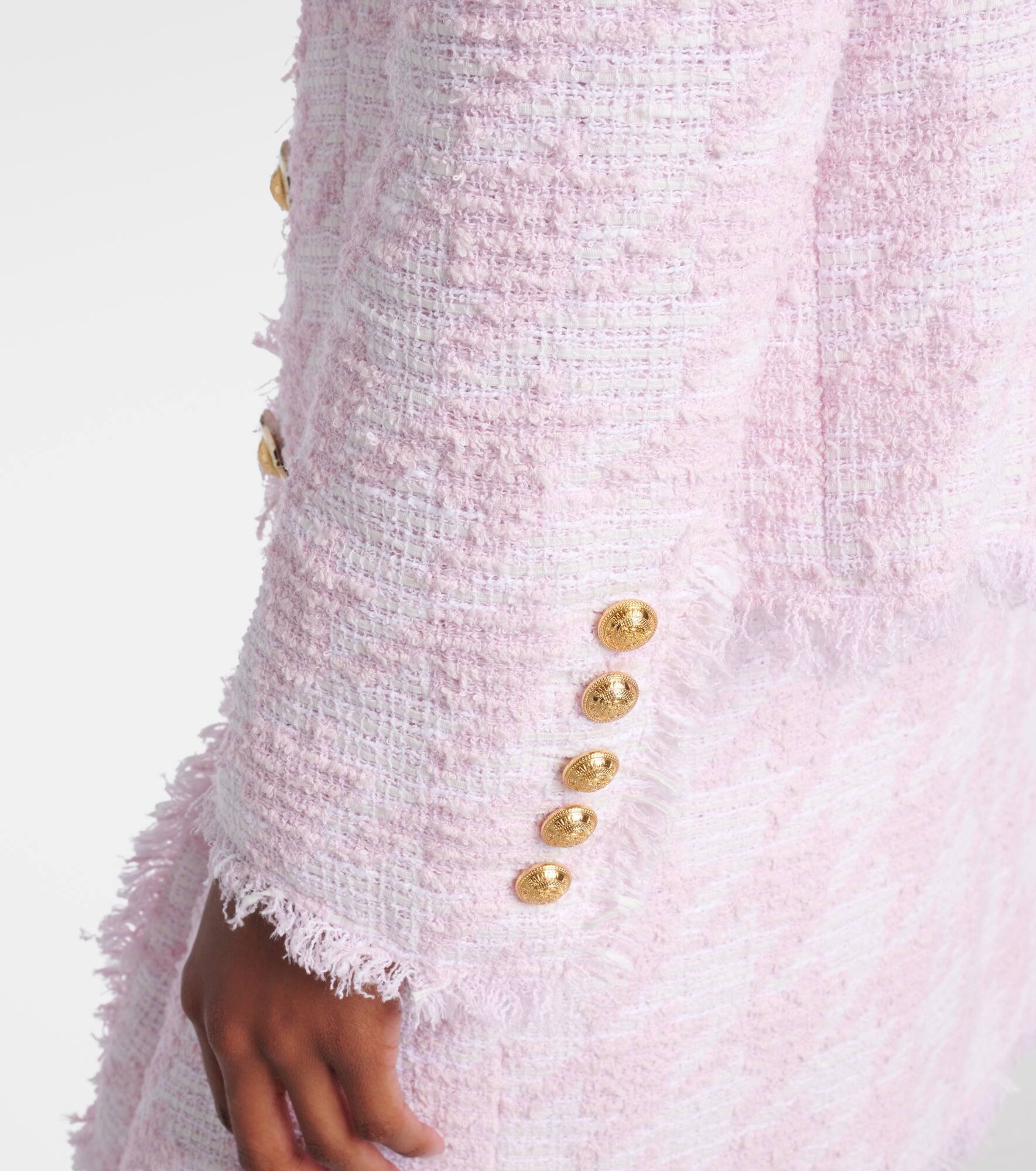 Houndstooth cotton-blend tweed jacket - 5