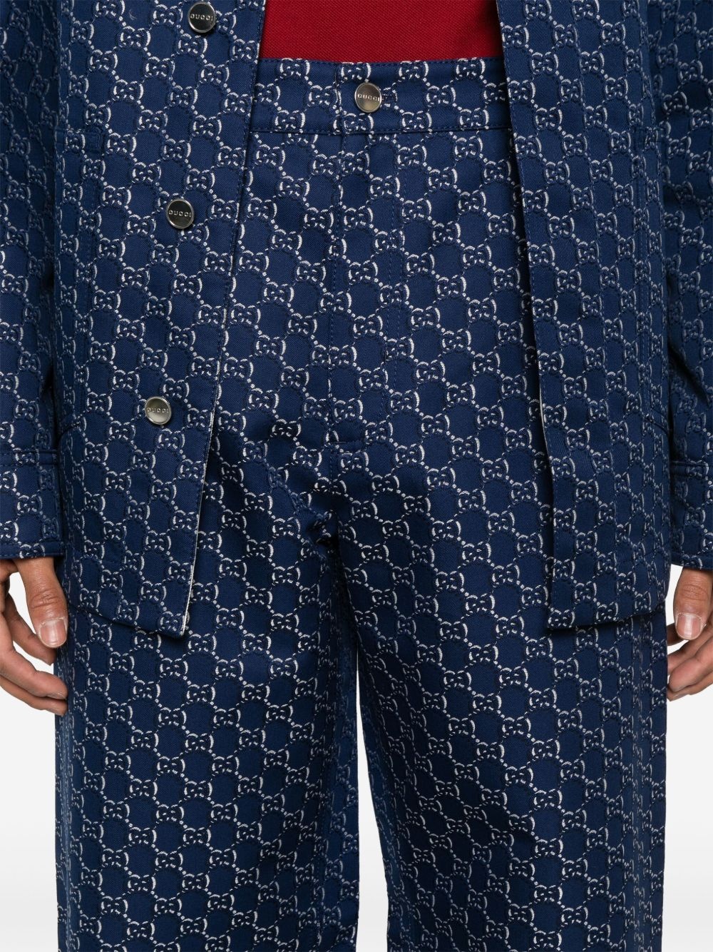 GG Shadow-jacquard cotton trousers - 5