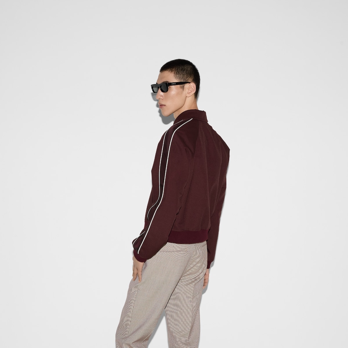 Wool jacket with logo patch - 4