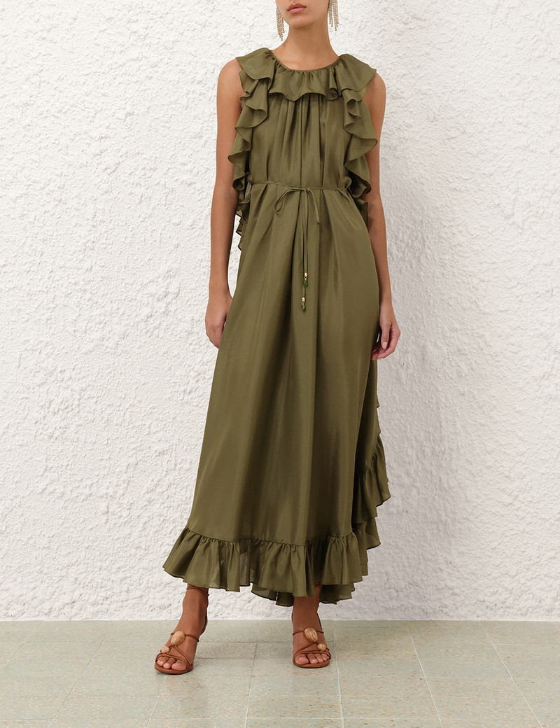 Zimmermann CASCADIAN RUFFLE MIDI DRESS outlook