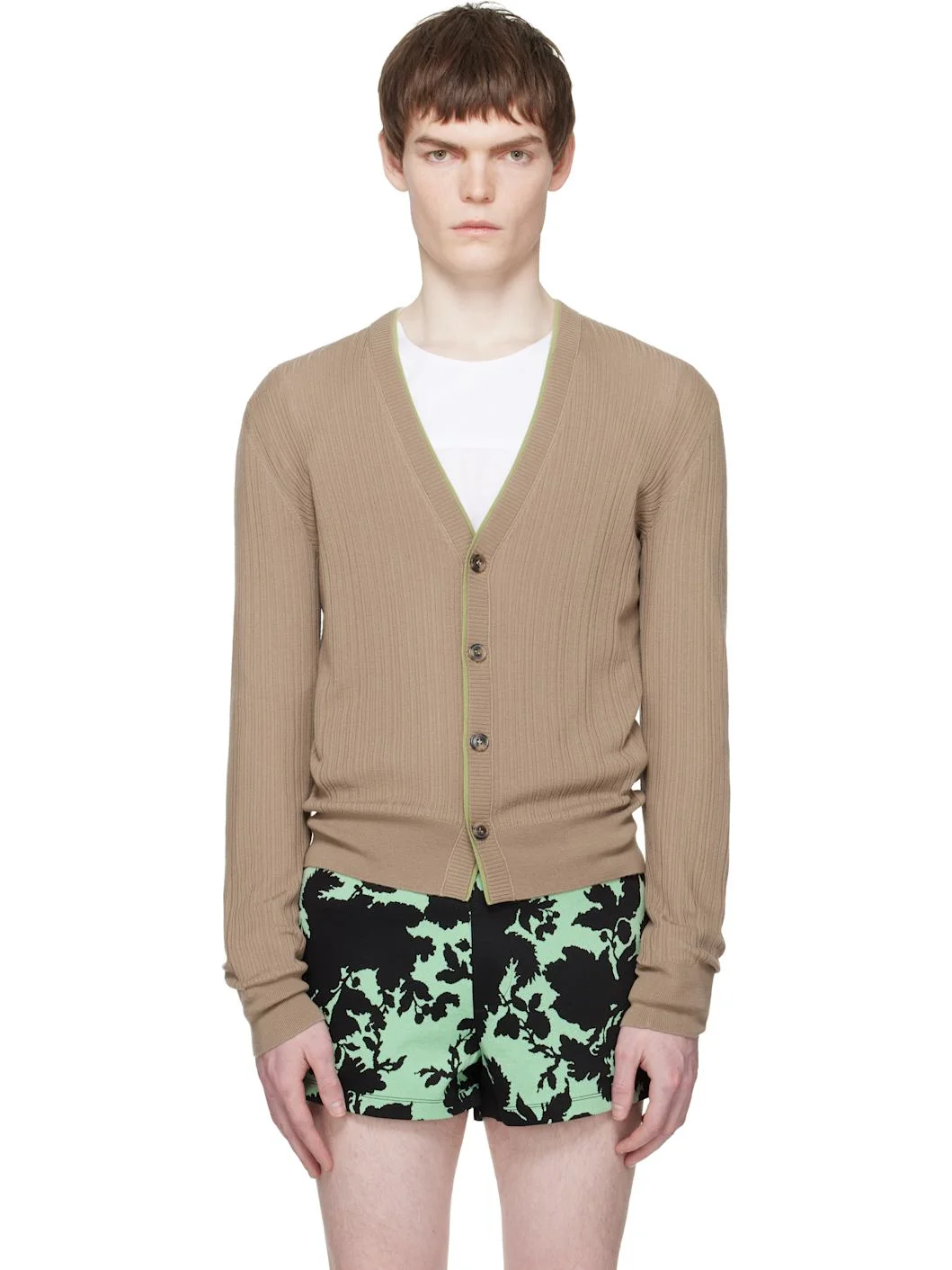 Beige Merino Wool Cardigan - 1