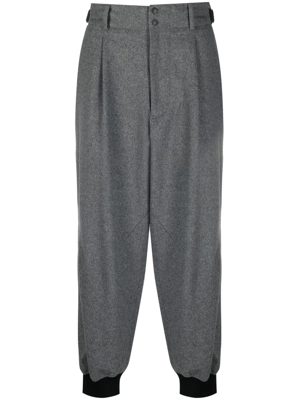 flannel belt-waist trackpants - 1