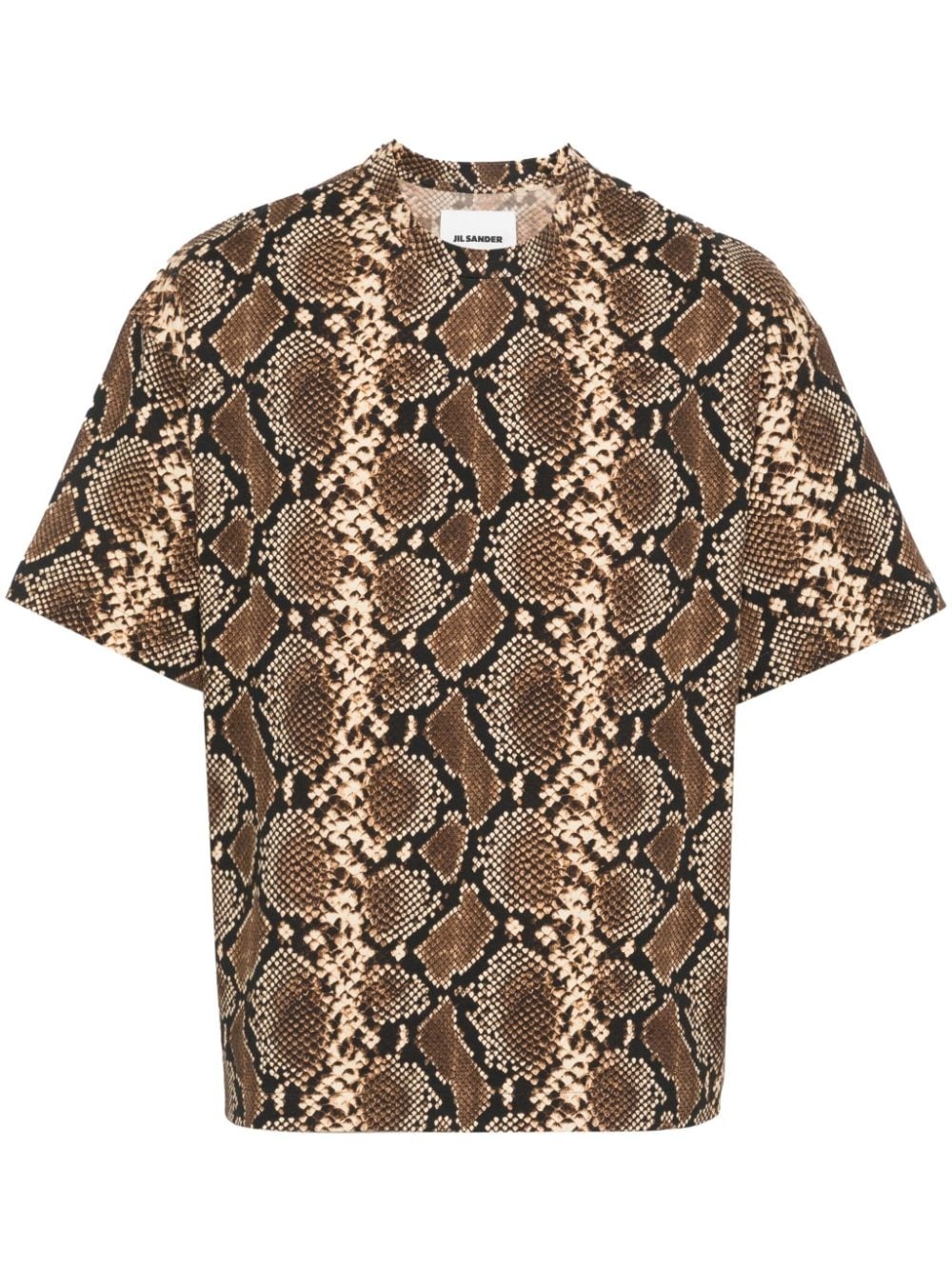 snake-print cotton T-shirt - 1