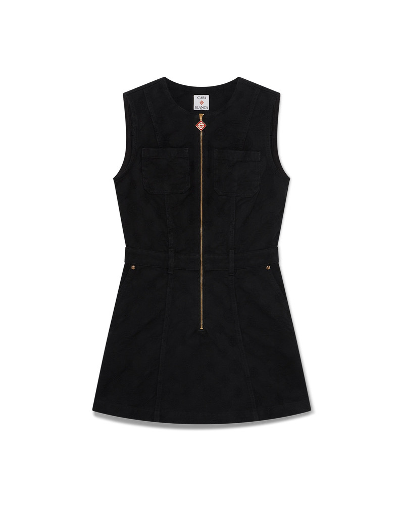 Denim Monogram Zip Dress | Casablanca Paris 1