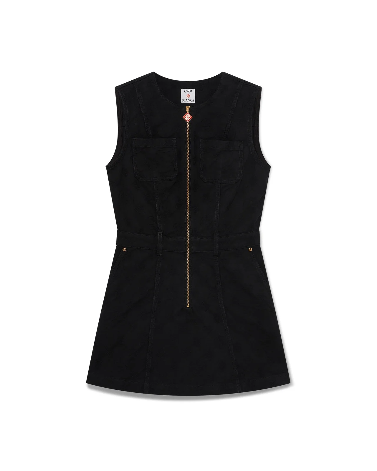 Denim Monogram Zip Dress | Casablanca Paris - 1