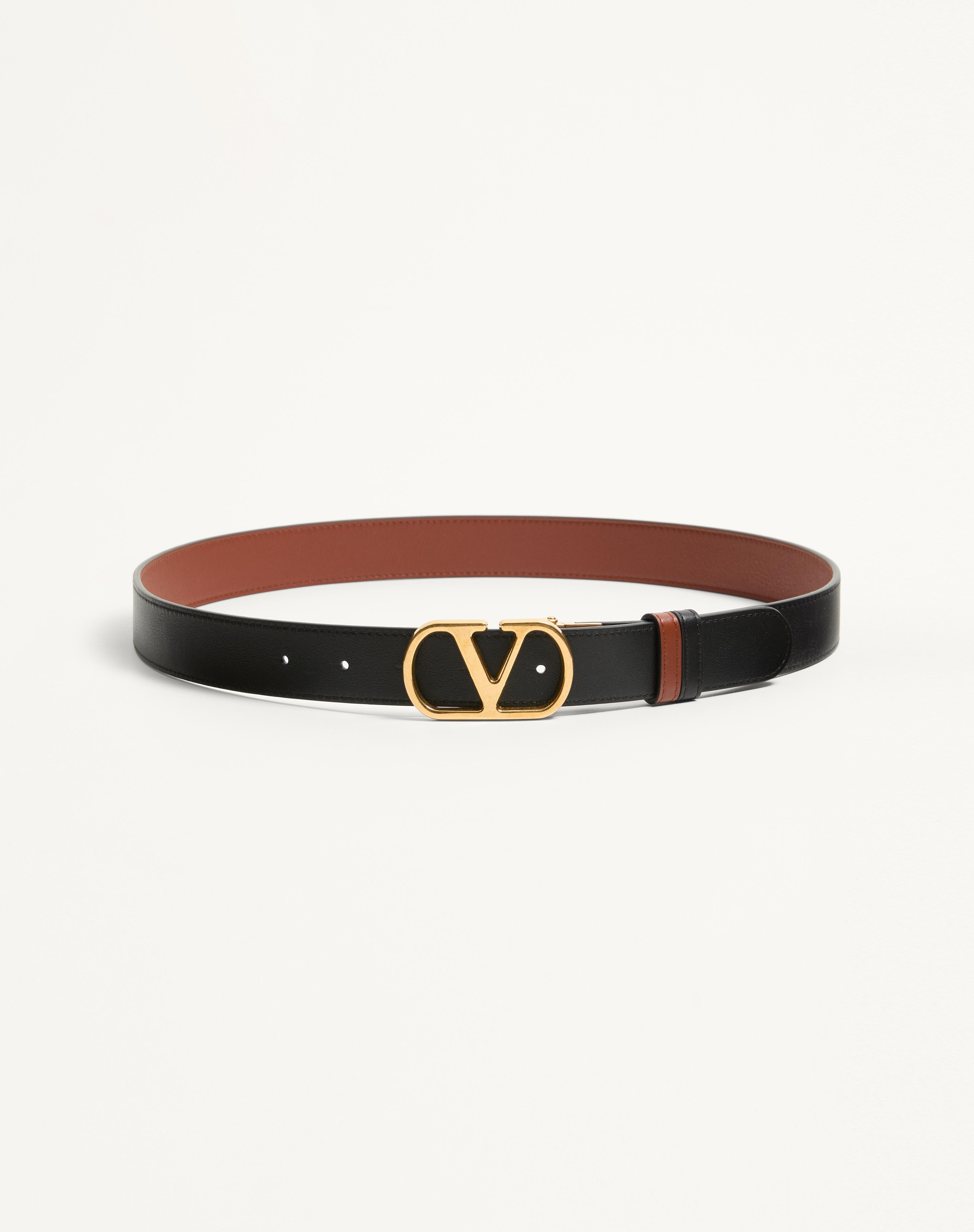 VLOGO SIGNATURE REVERSIBLE SHINY CALFSKIN BELT 30 MM - 5