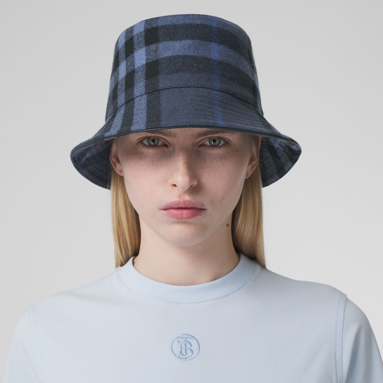 Check Wool Cashmere Bucket Hat - 2