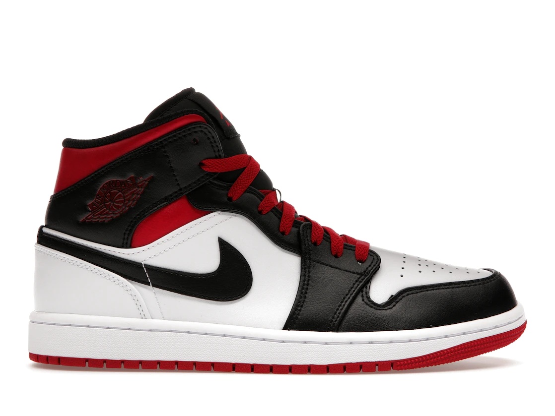 Jordan 1 Mid Black Toe White Gym Red - 1