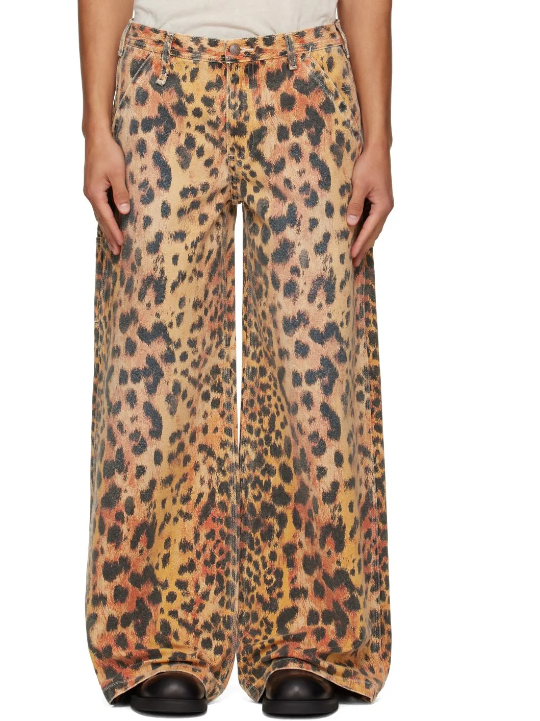 Orange D'Arcy Flare Carpenter Trousers - 1