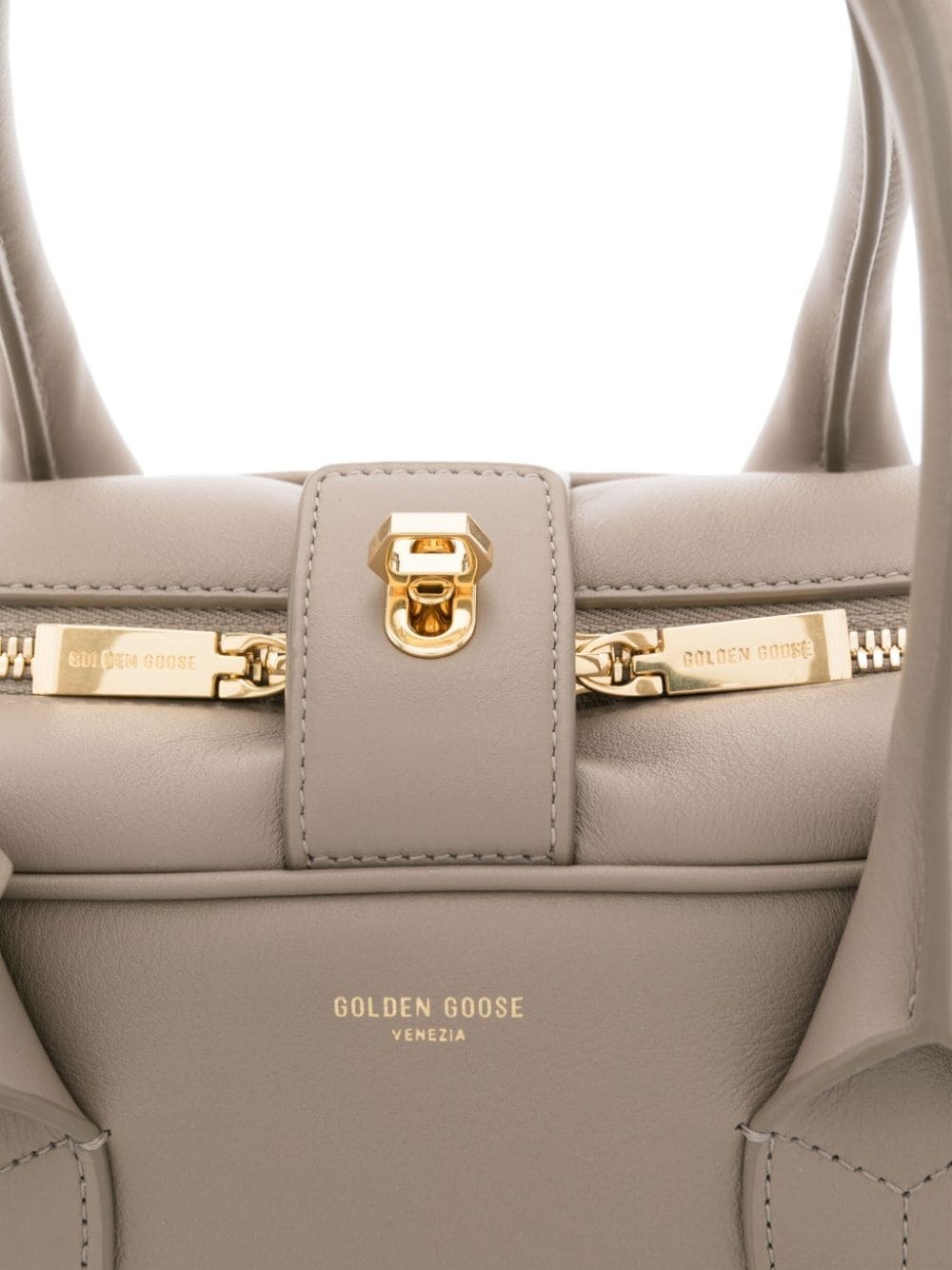 logo-print leather tote bag - 4