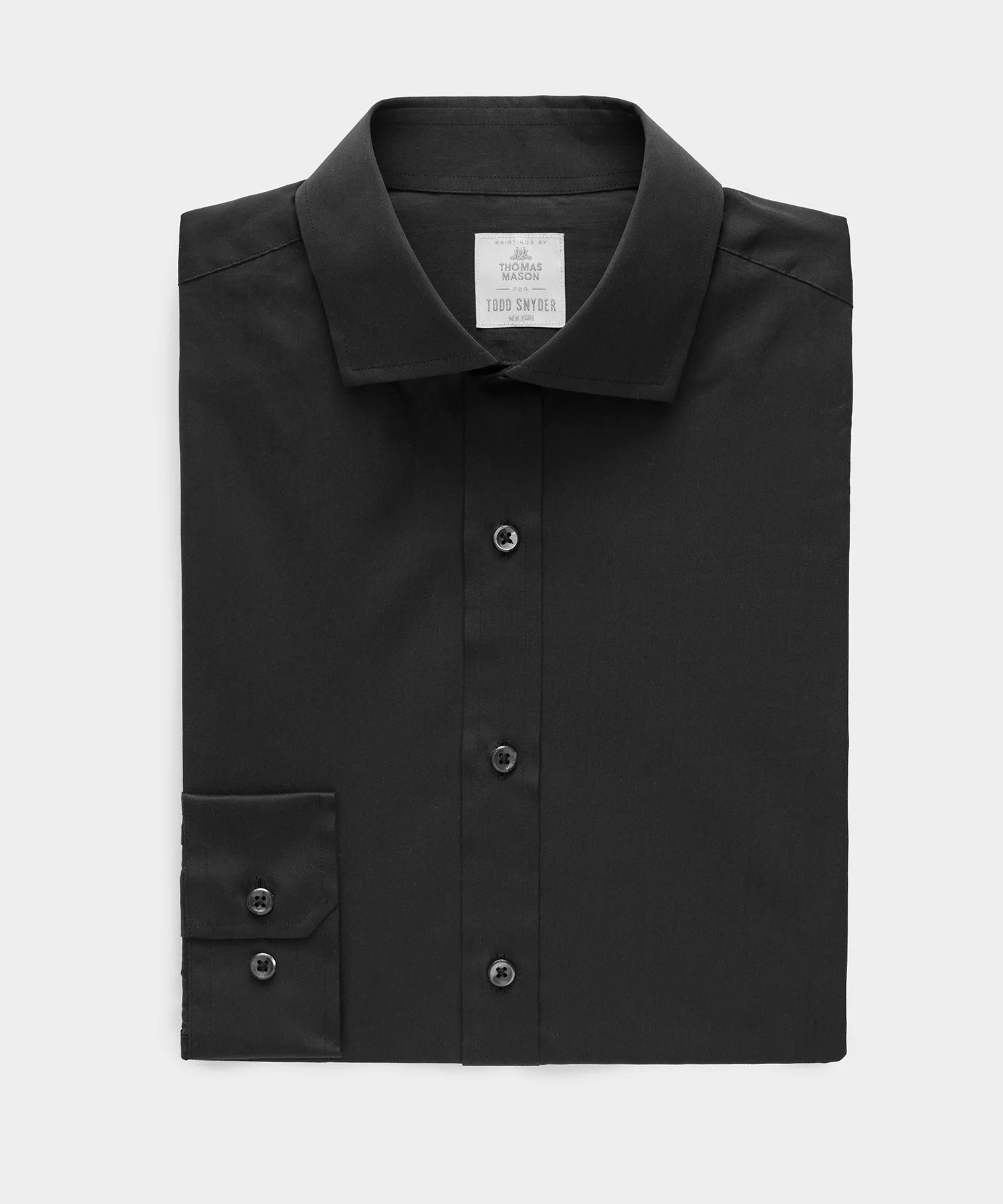 Slim Cotton-Silk Spread Collar Dress Shirt - 1