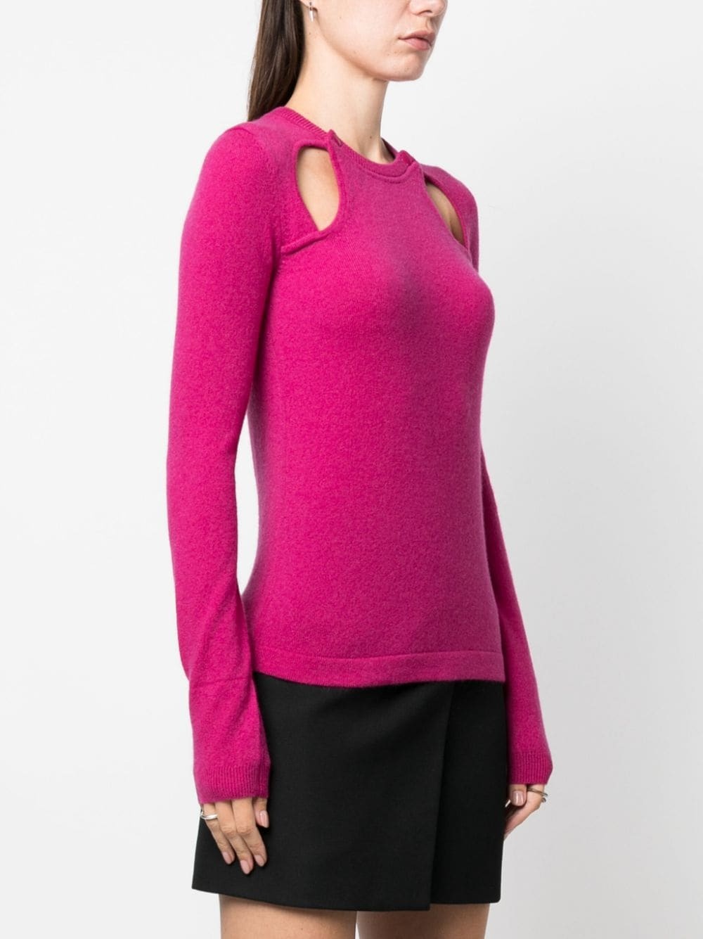 cut-out cashmere top - 3