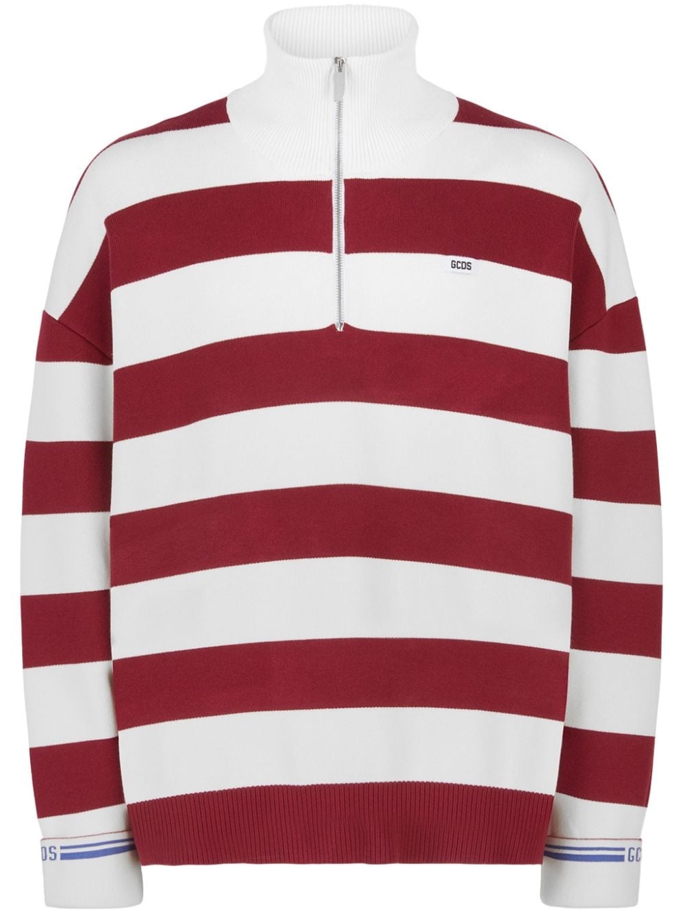 striped half-zip sweatshirt - 1
