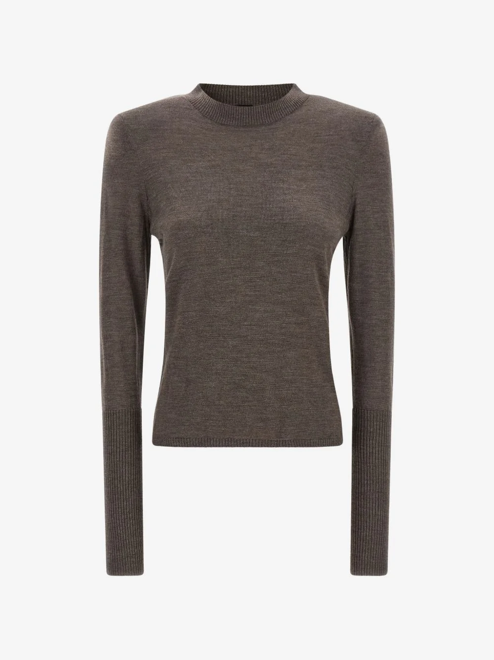 padded-shoulder wool sweater - 1