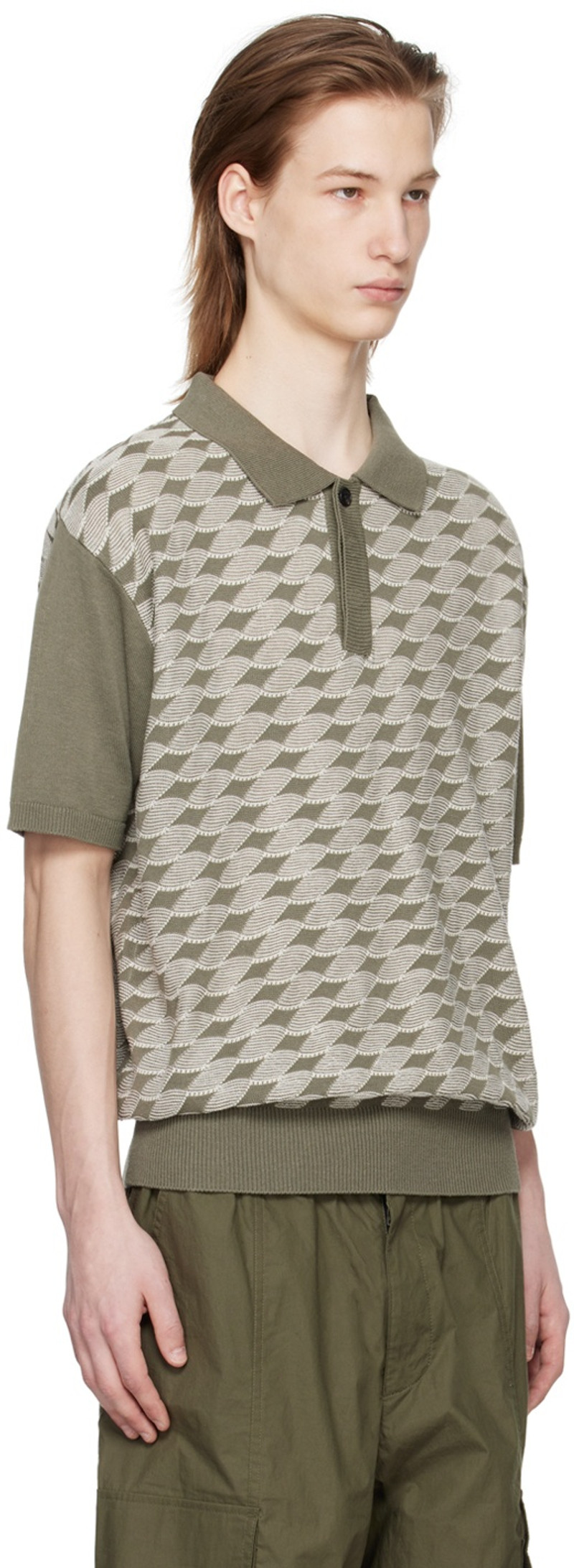 AFTER PRAY Khaki Knotted Polo outlook