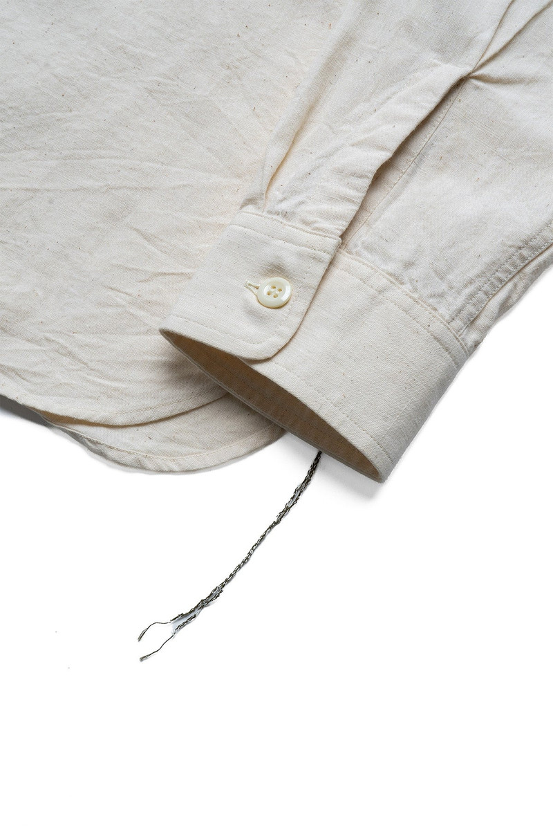 SUGAR CANE Chambray Work Shirt Chainstitch Embroidery - Off White outlook