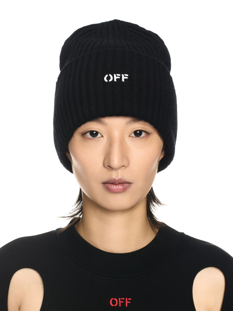 Off-White Black Stamp Loose Beanie outlook