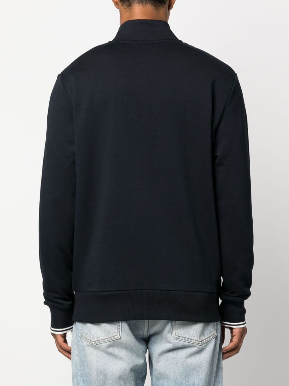 logo-embroidered zip-up jumper - 4