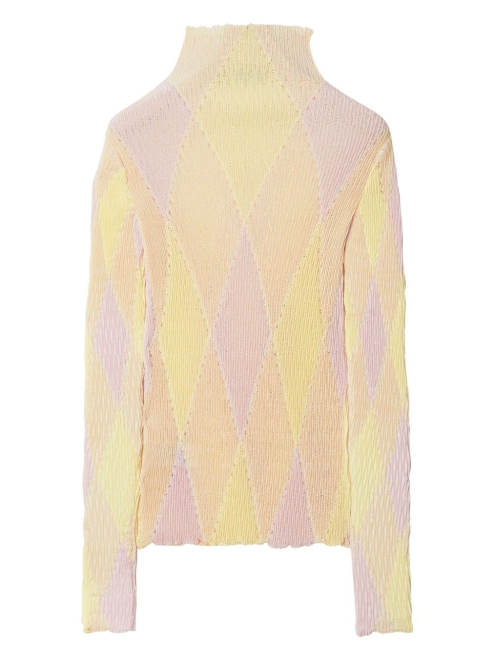 high-neck argyle intarsia-knit jumper - 6