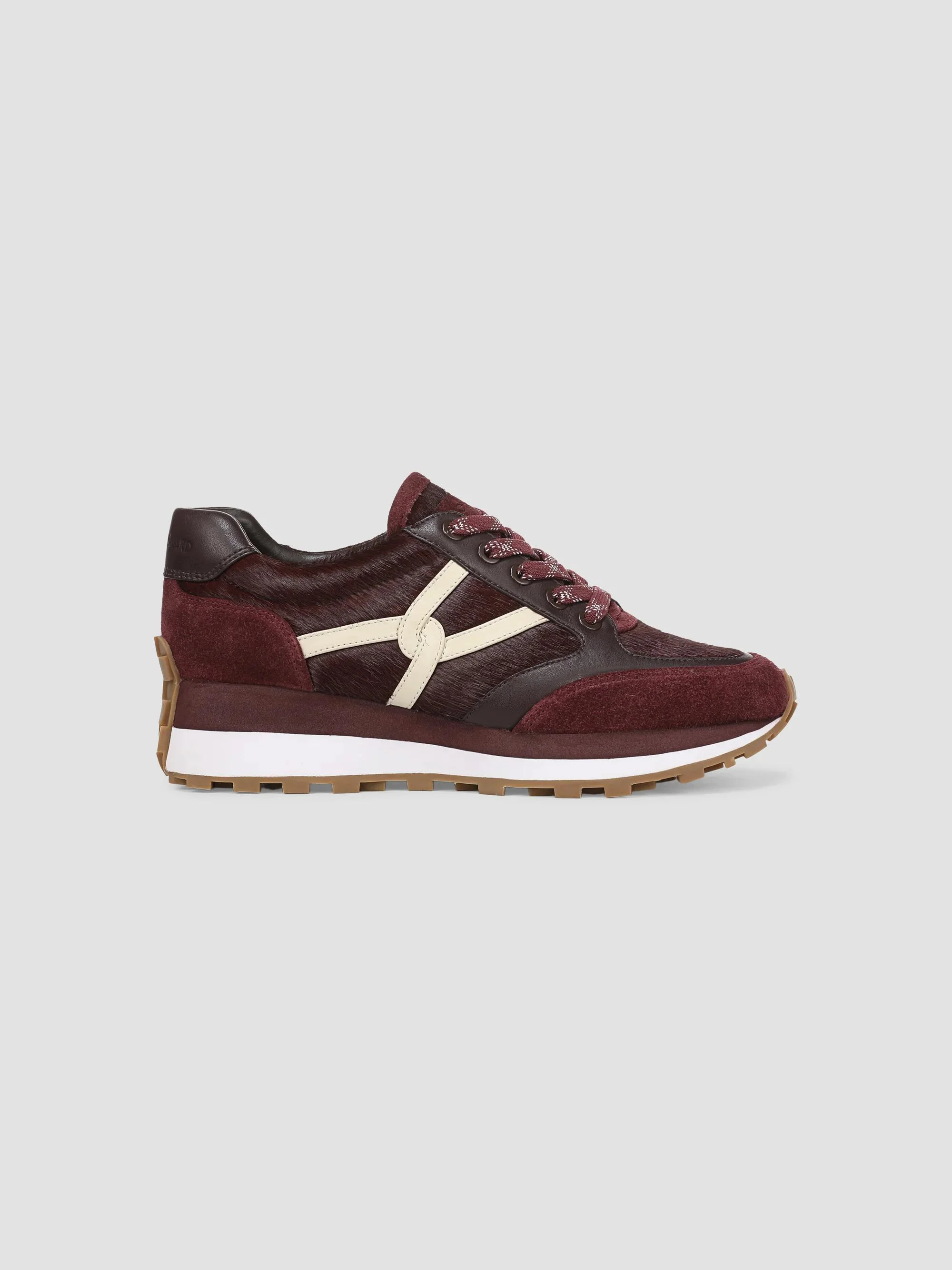Women's Valentina Suede, Leather & Calf-Hair Low-Top Sneakers - Burgundy - 1