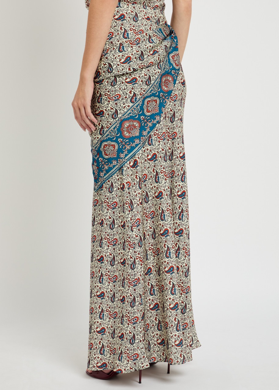 Rabanne Paisley-printed Satin Maxi Skirt - 3