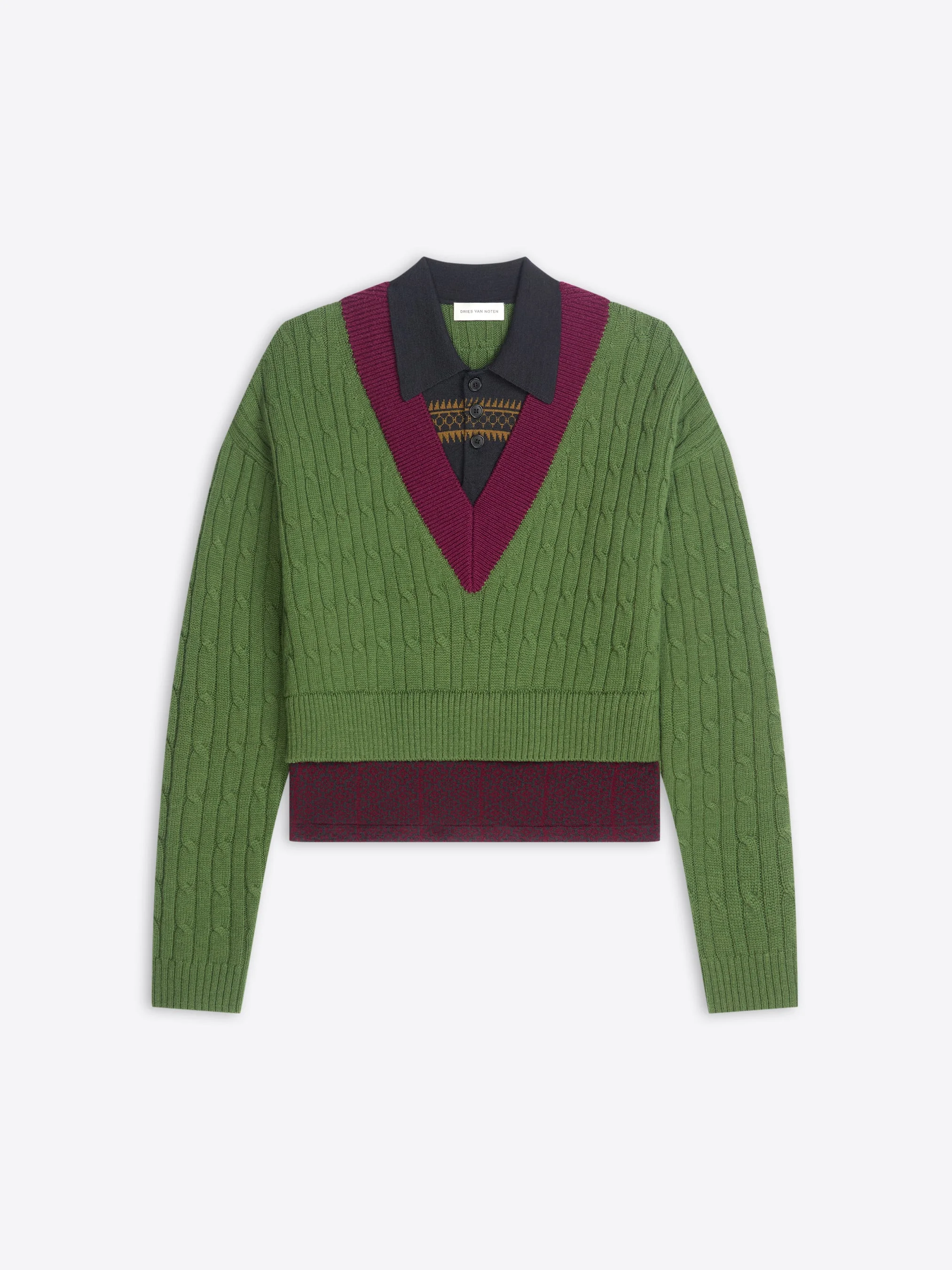 LAYERED WOOL SWEATER - 1