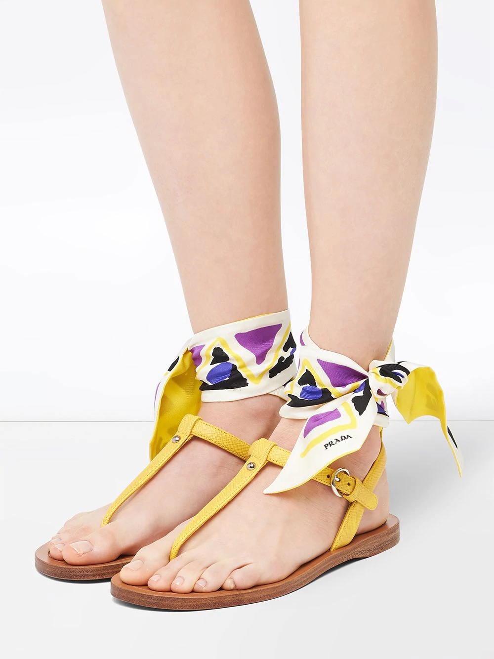 scarf tie sandals - 5