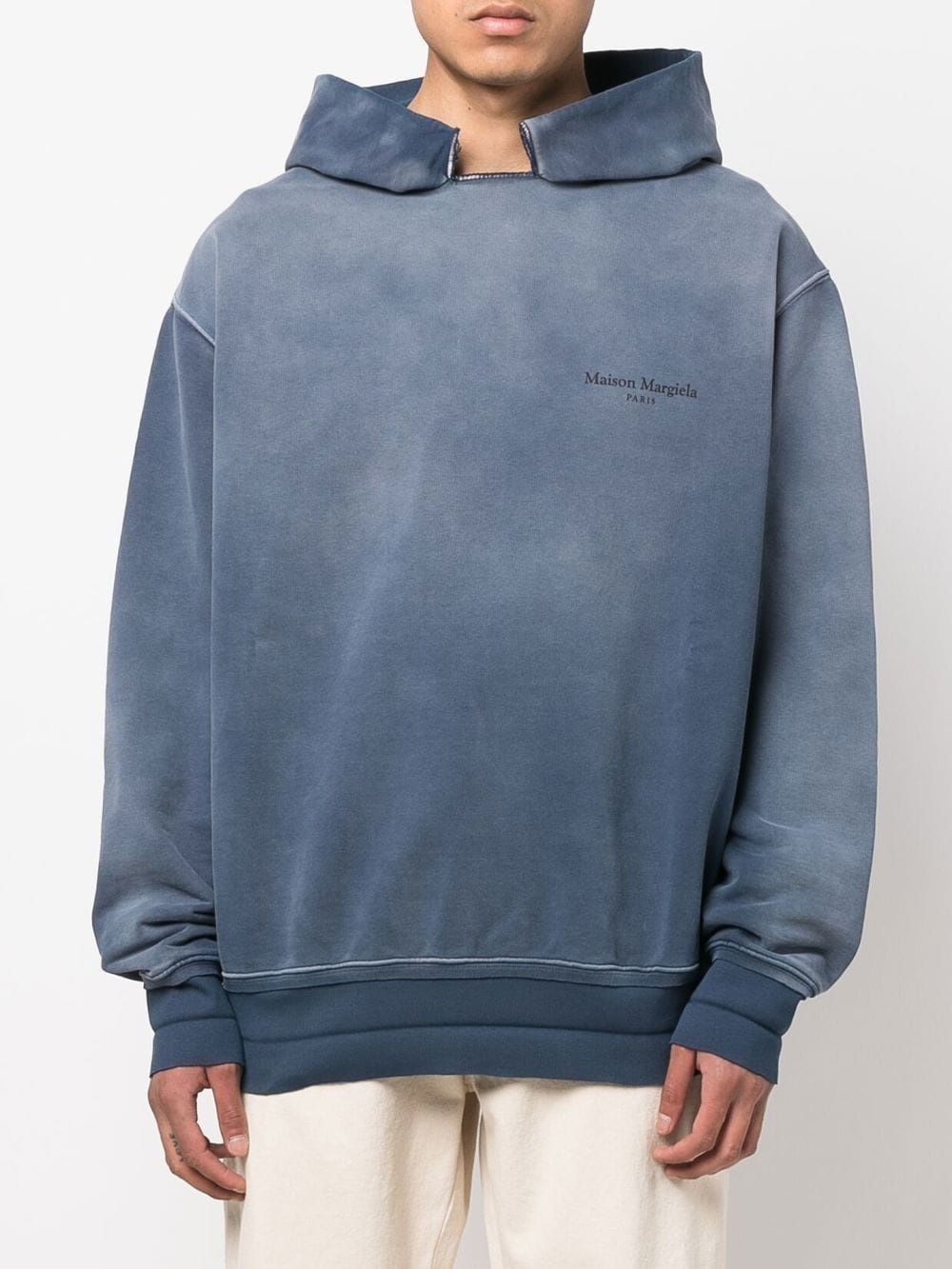 washed-effect logo-print hoodie - 3