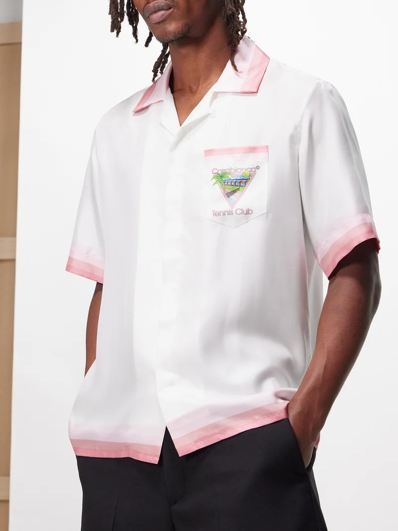 Tennis Club-print silk shirt - 3