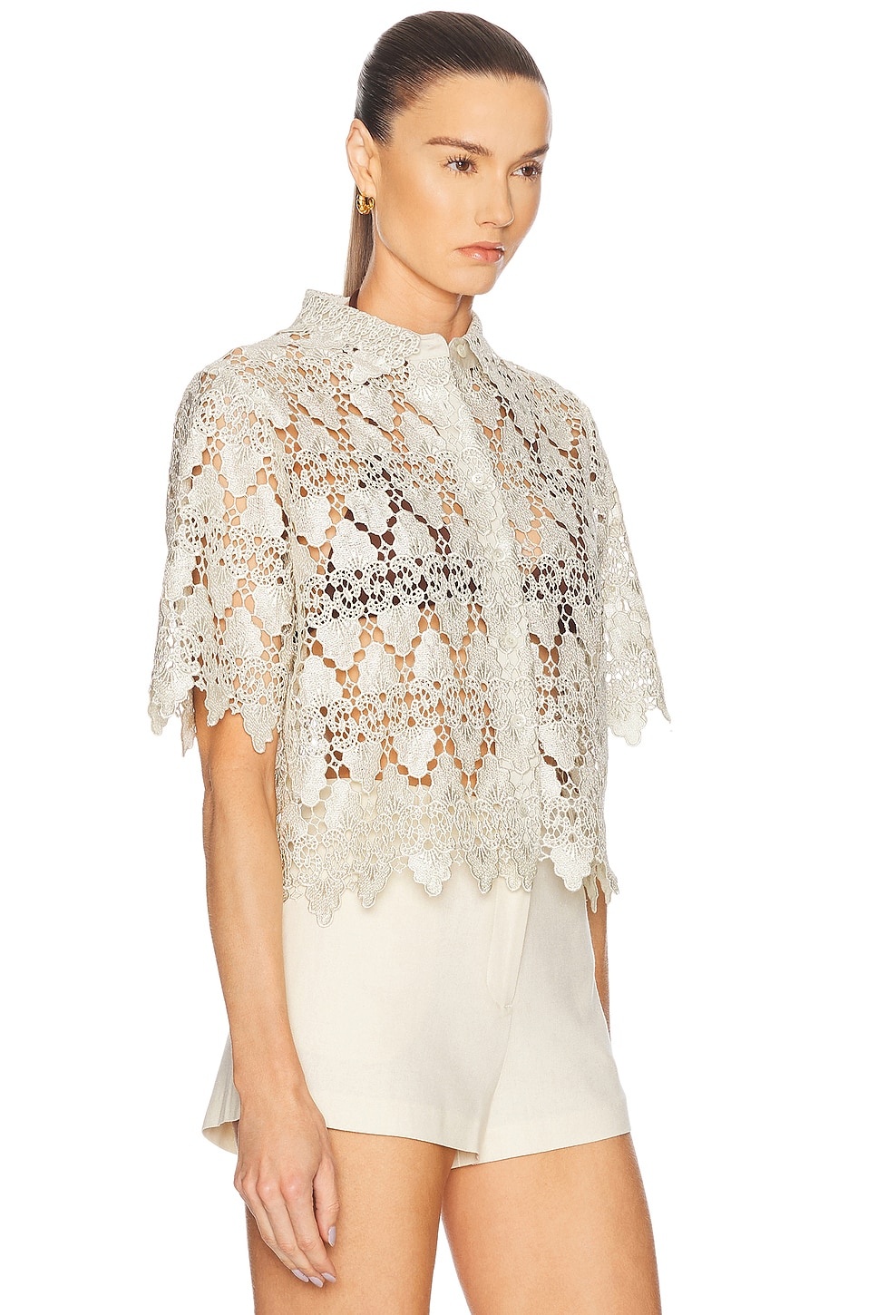 The Lace Button Up Shirt - 3