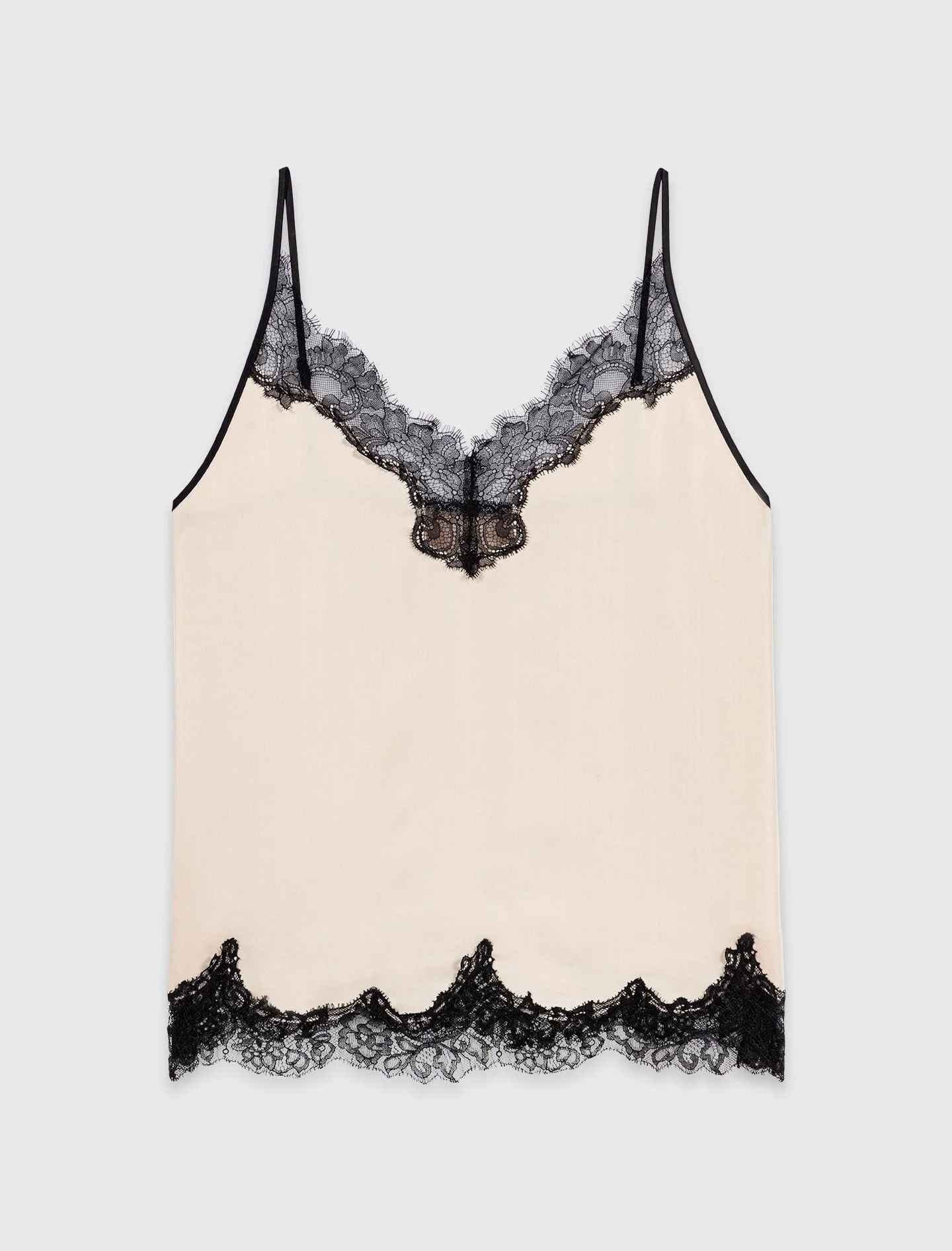 Satin top with lace details - 1