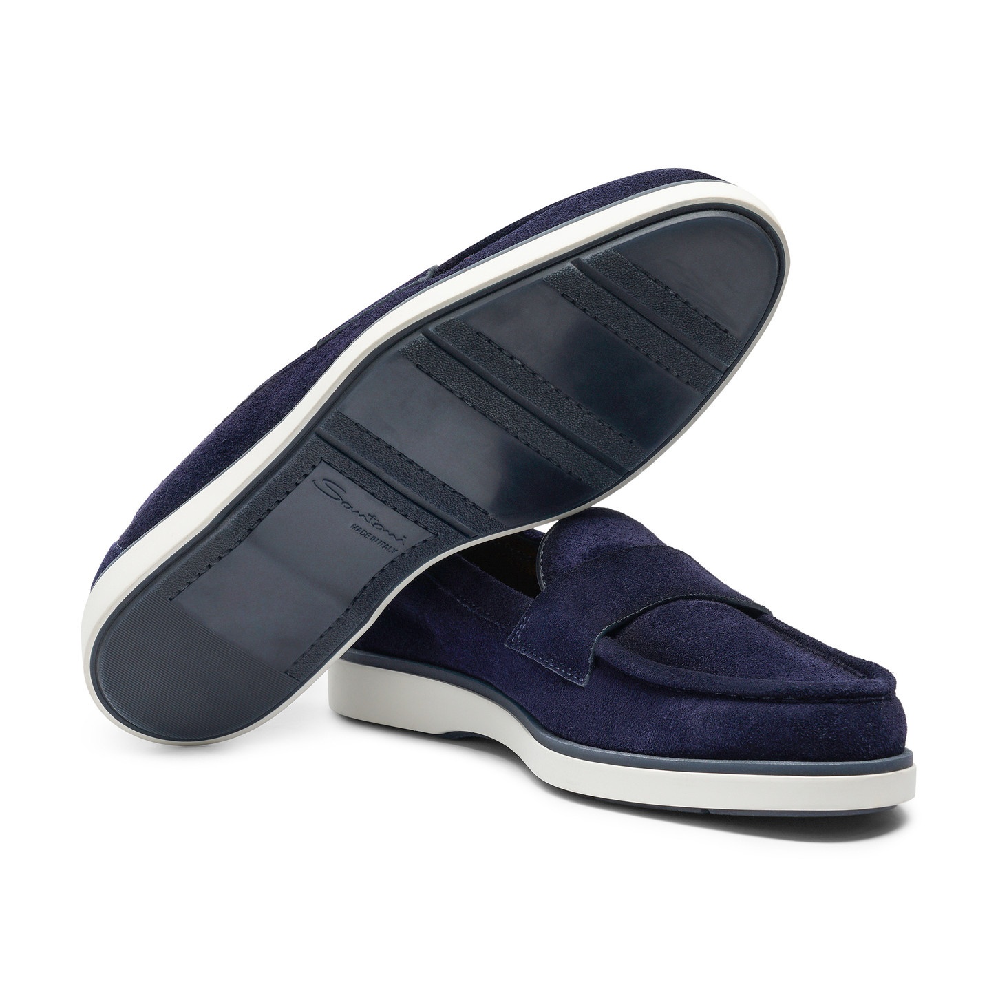 Men's blue suede penny loafer - 4