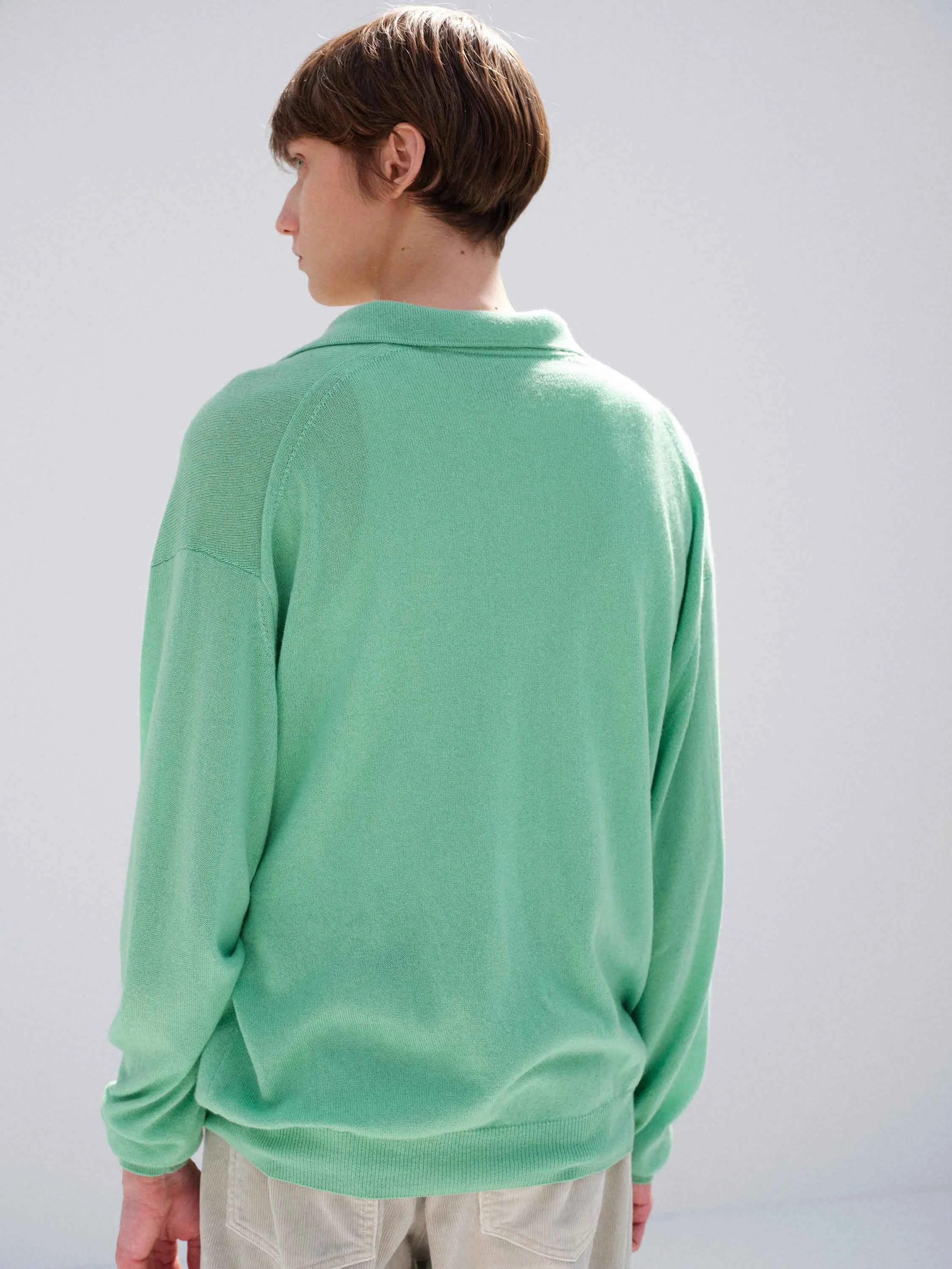 AURALEE SUPER FINE CASHMERE SILK KNIT SKIPPER POLO - A26SP02SC 