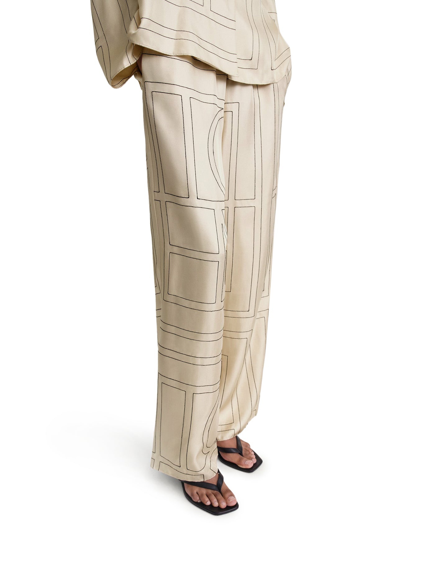 MONOGRAM SILK PANTS - 5