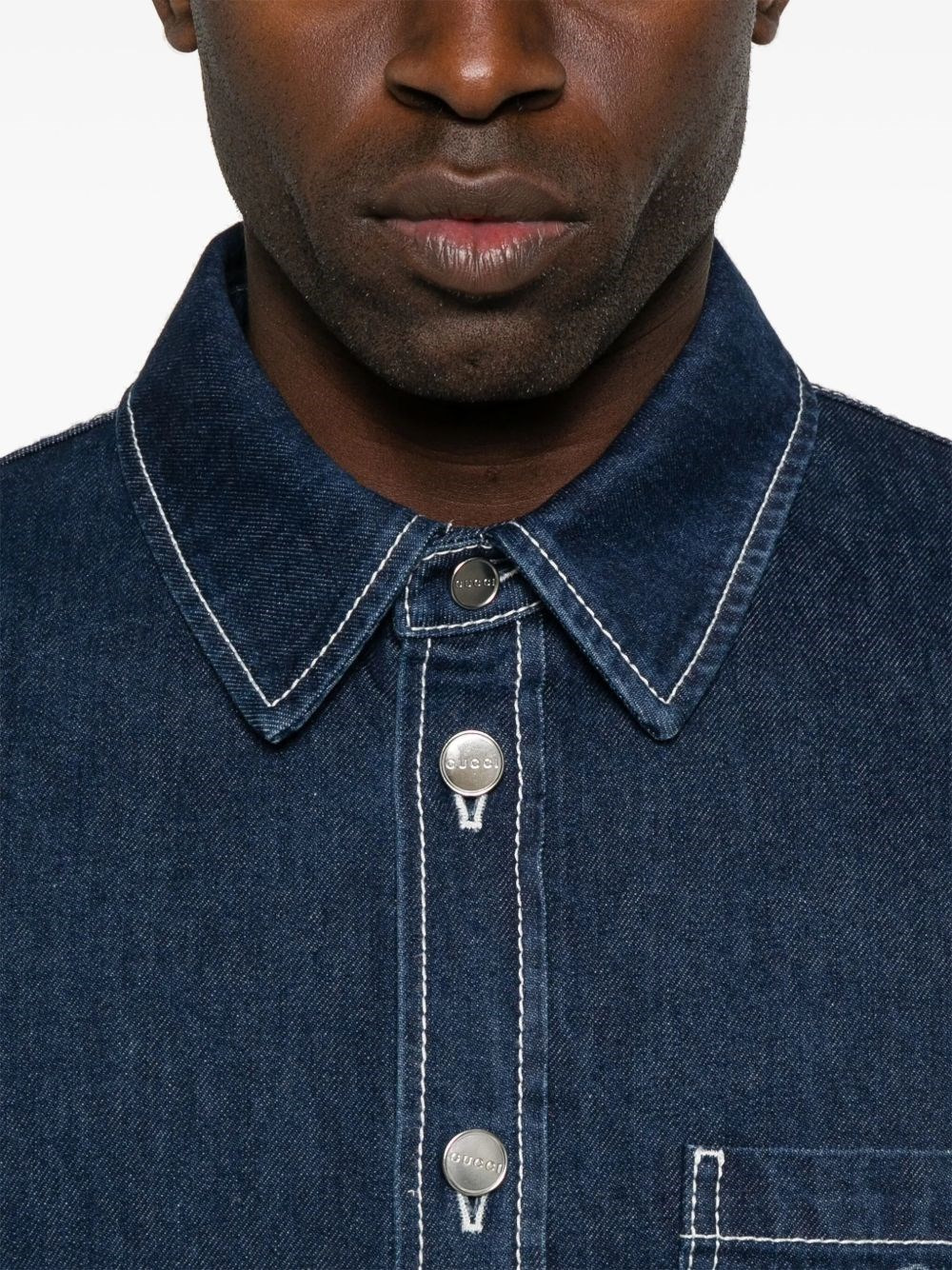 Certified recycled cotton denim shirt - 5