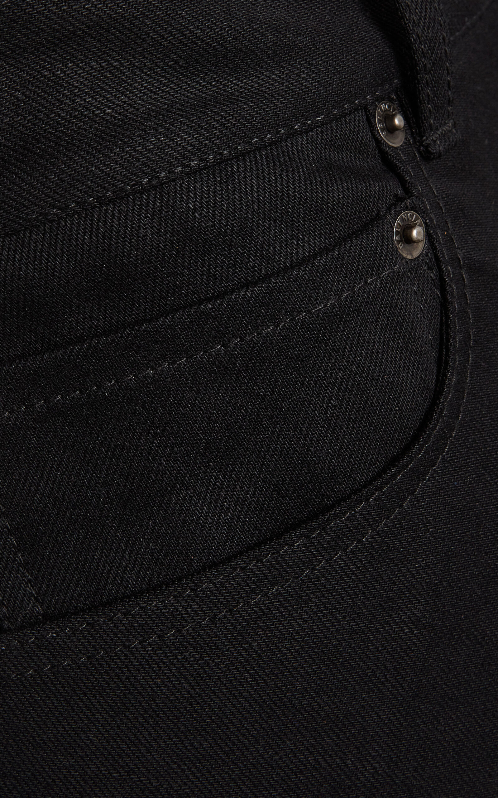 Flared Waxed Denim Midi Skirt black - 5