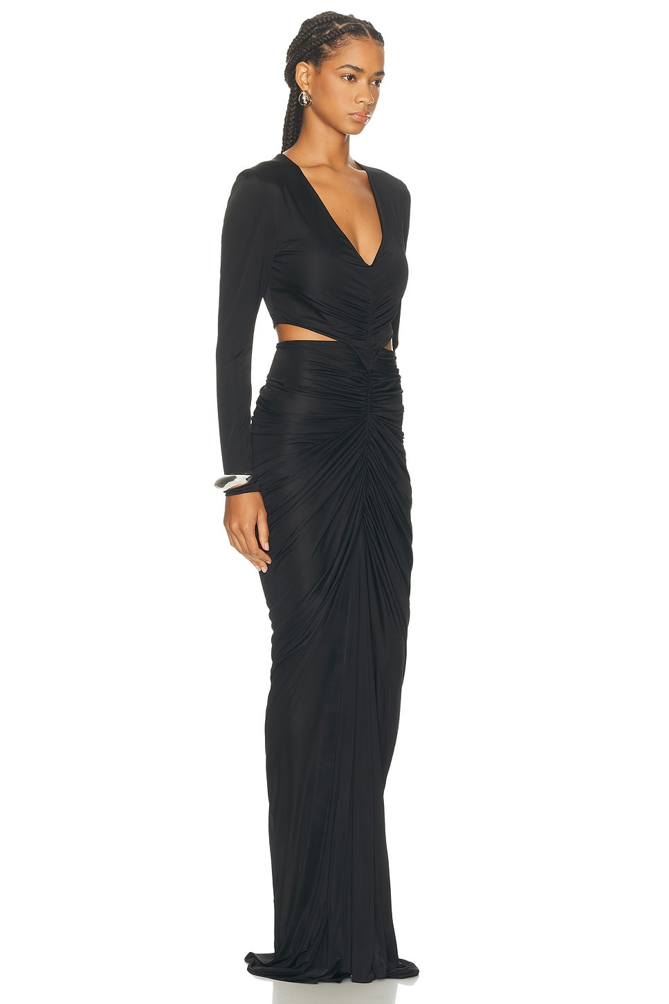 V-Neck Cut Out Pocket Gown - 2