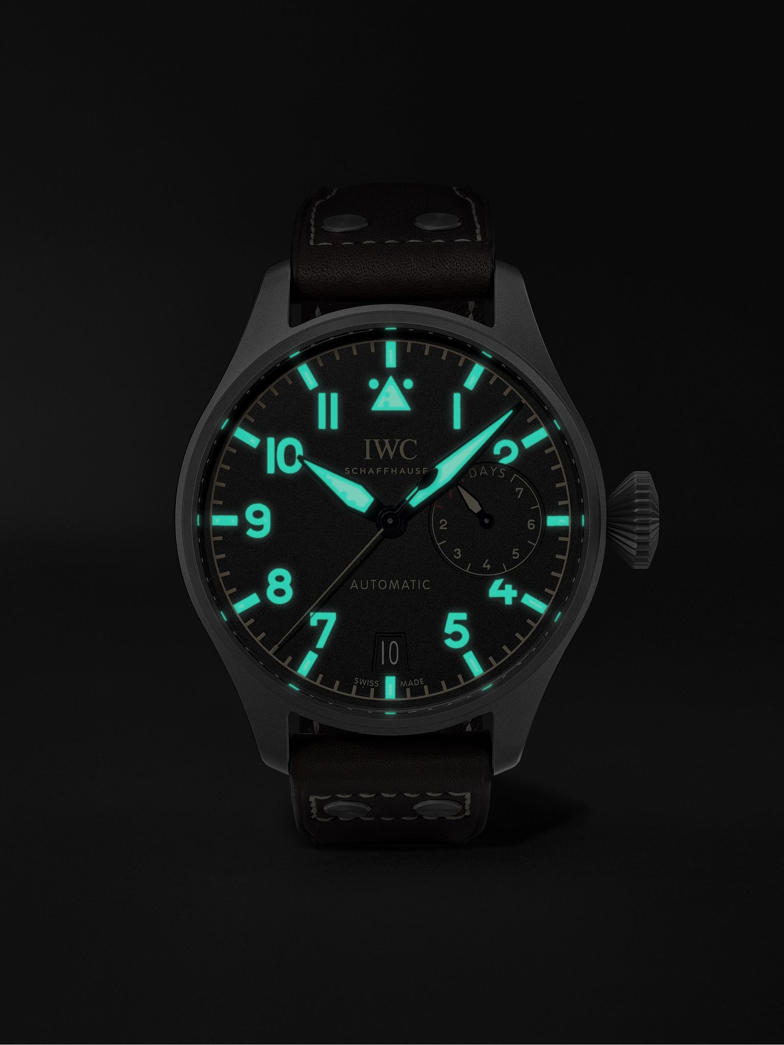 Big Pilot's Heritage Automatic 46.2mm Titanium and Leather Watch, Ref. No. IW501004 Black - 10